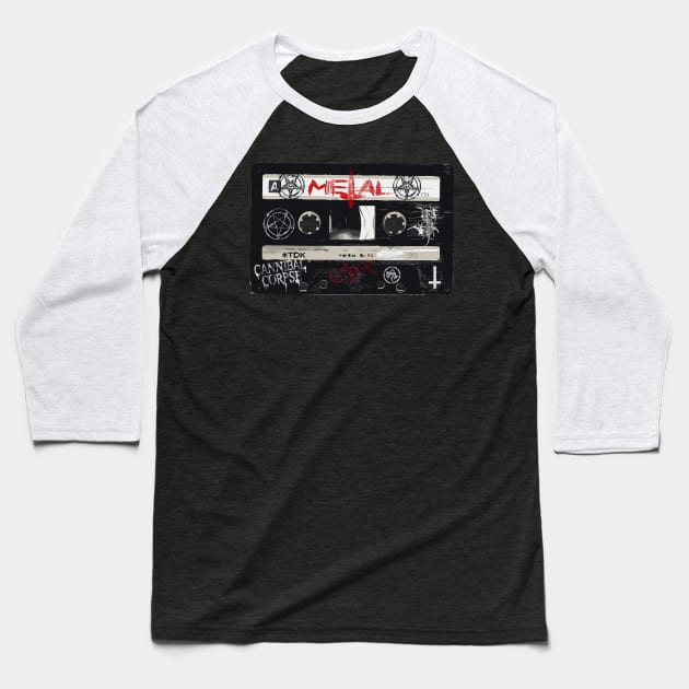 Heavy Metal Mix Tape Baseball T-Shirt by schockgraphics